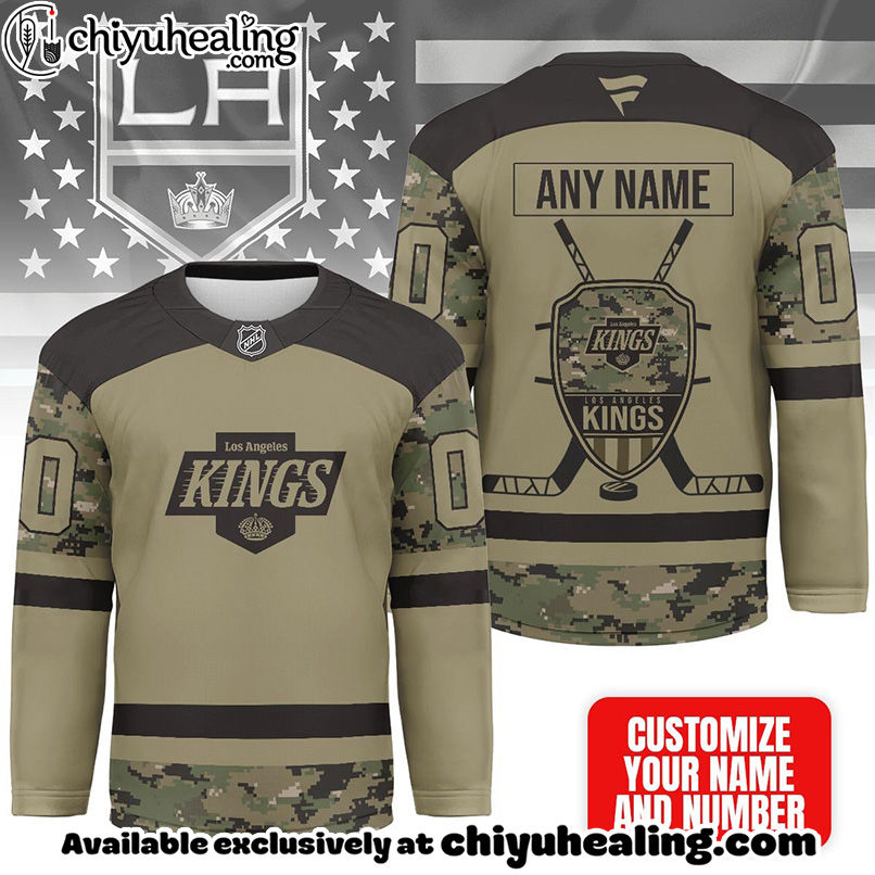 Los Angeles Kings - Premium NHL Camo Army Hockey Jersey
