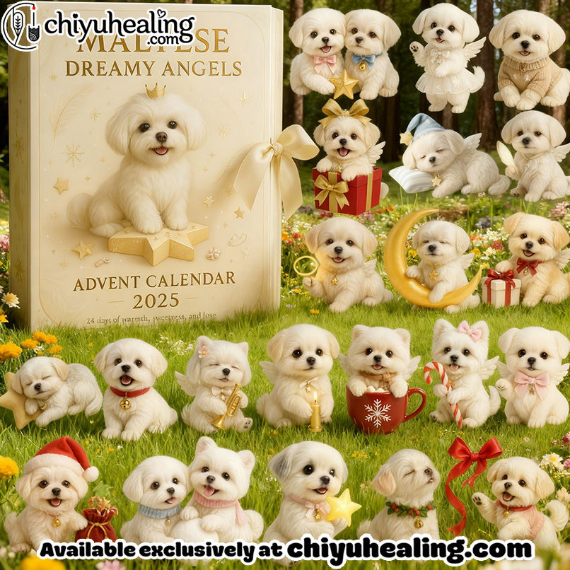 Maltese Dreamy Angels Advent Calendar 2025, Christmas Countdown Advent Calendar Gift Box with 24 Acrylic Ornaments