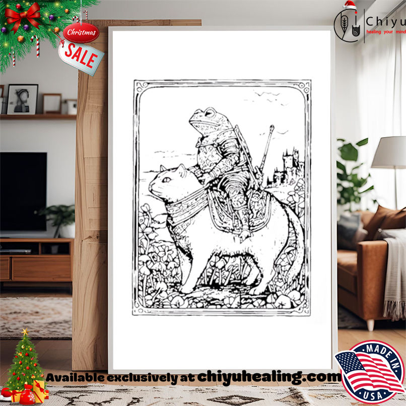 Medieval Frog on Cat vintage shirt, Hoodie, Sweatshirt, Poster Canvas, Mug, Ornaments