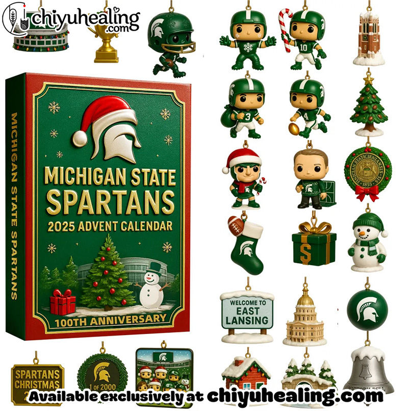 Michigan State Spartans Advent Calendar 2025, Christmas Countdown Advent Calendar Gift Box with 24 Acrylic Ornaments Michigan State Spartans Advent Calendar 2025, Christmas Countdown Advent Calendar Gift Box with 24 Acrylic Ornaments