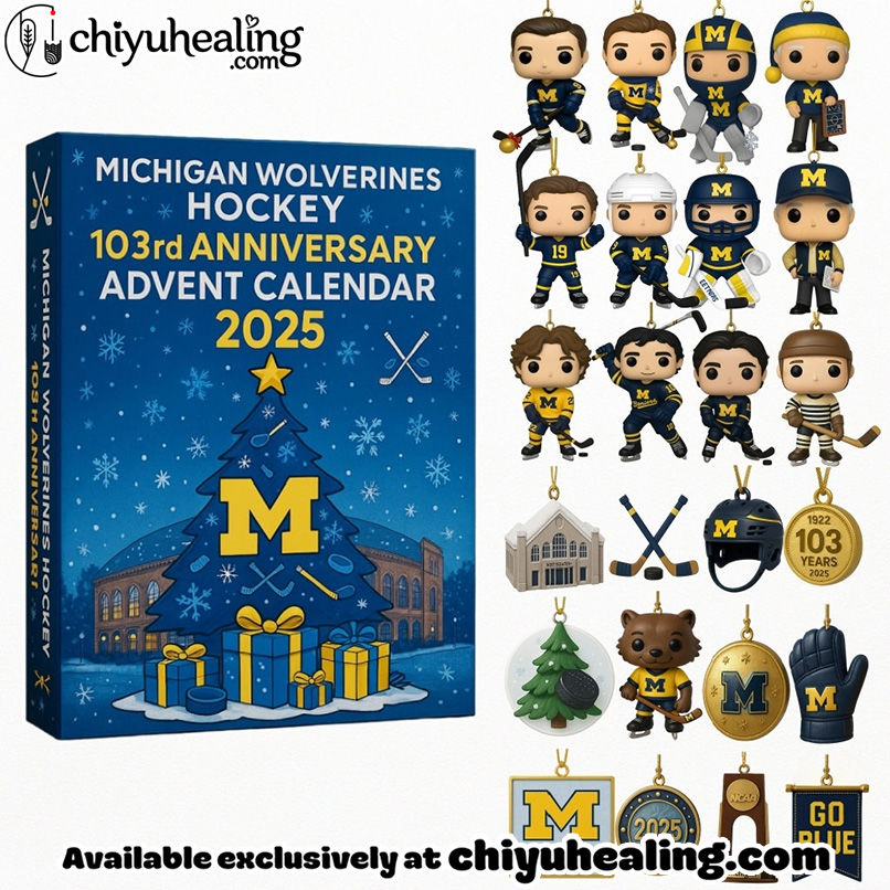 Michigan Wolverines Hockey 103rd Anniversary Advent Calendar 2025, Christmas Countdown Advent Calendar Gift Box with 24 Acrylic Ornaments Michigan Wolverines Hockey 103rd Anniversary Advent Calendar 2025, Christmas Countdown Advent Calendar Gift Box with 24 Acrylic Ornaments