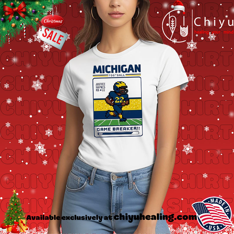 Michigan Wolverines football Justice Haynes Game Breaker shirt, Hoodie, Sweatshirt, Poster Canvas, Mug, Ornaments