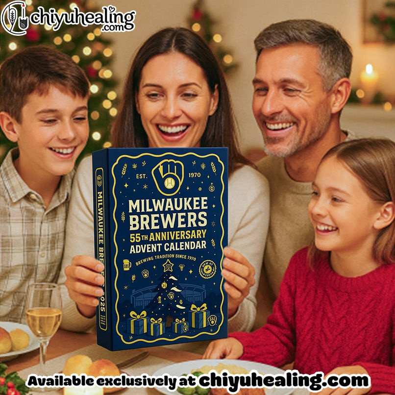 Milwaukee Brewers 55TH ANNIVERSARY Advent Calendar 2025 Christmas Gift, Christmas Idea, Christmas Countdown Advent Calendar Gift Box with 24 Acrylic Ornaments