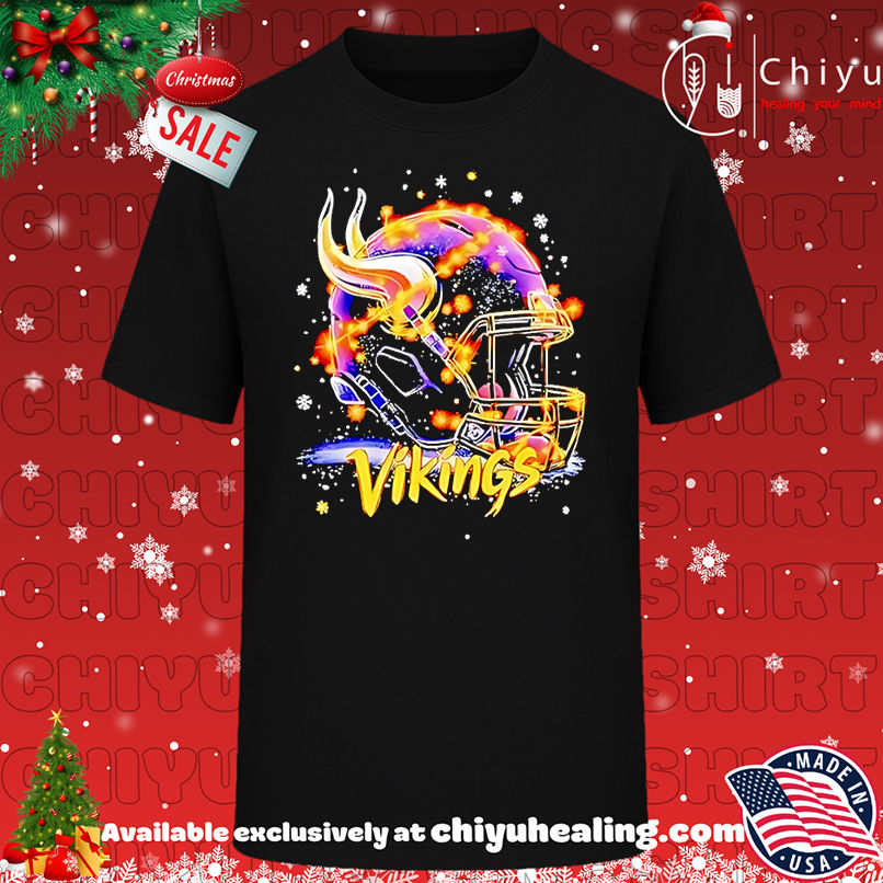 Minnesota Vikings Nfl Helmet Lights Christmas Shirt, Hoodie, Sweatshirt, Poster Canvas, Mug, Ornaments