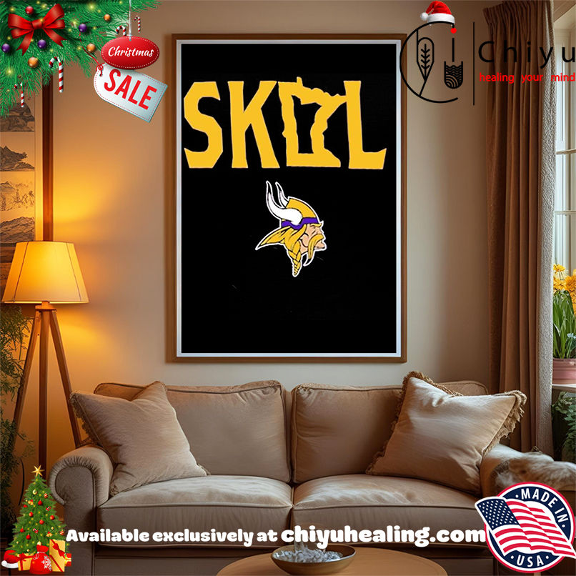 Minnesota Vikings Skol Map Logo shirt, Hoodie, Sweatshirt, Poster Canvas, Mug, Ornaments