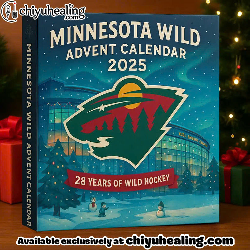 Minnesota Wild Advent Calendar, Christmas Countdown Advent Calendar Gift Box with 24 Acrylic Ornaments
