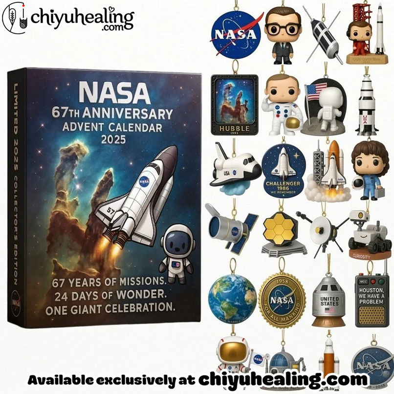 NASA Advent Calendar, Christmas Countdown Advent Calendar Gift Box with 24 Acrylic Ornaments