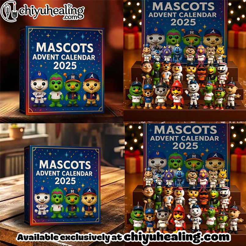 NEW MLB Mascot Advent Calendar Toys Christmas Gift, Christmas Idea, Christmas Countdown Advent Calendar Gift Box with 24 Acrylic Ornaments