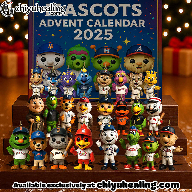 NEW MLB Mascot Advent Calendar Toys Christmas Gift, Christmas Idea, Christmas Countdown Advent Calendar Gift Box with 24 Acrylic Ornaments