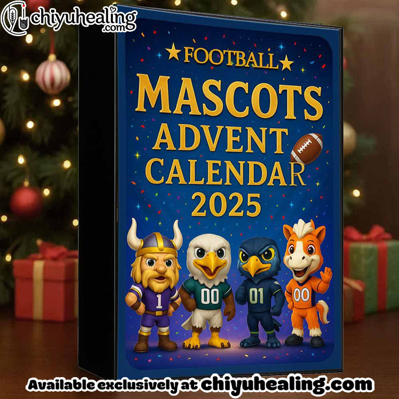 NFL Mascots Advent Calendar 2025 Christmas Gift, Christmas Idea, Christmas Countdown Advent Calendar Gift Box with 24 Acrylic Ornaments