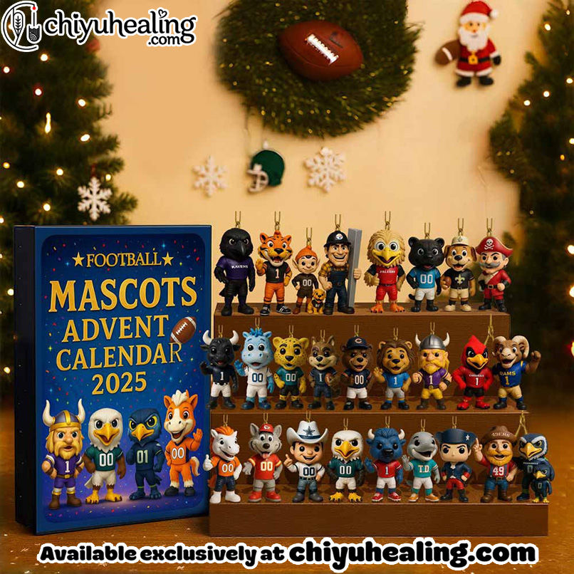 NFL Mascots Advent Calendar 2025 Christmas Gift, Christmas Idea, Christmas Countdown Advent Calendar Gift Box with 24 Acrylic Ornaments