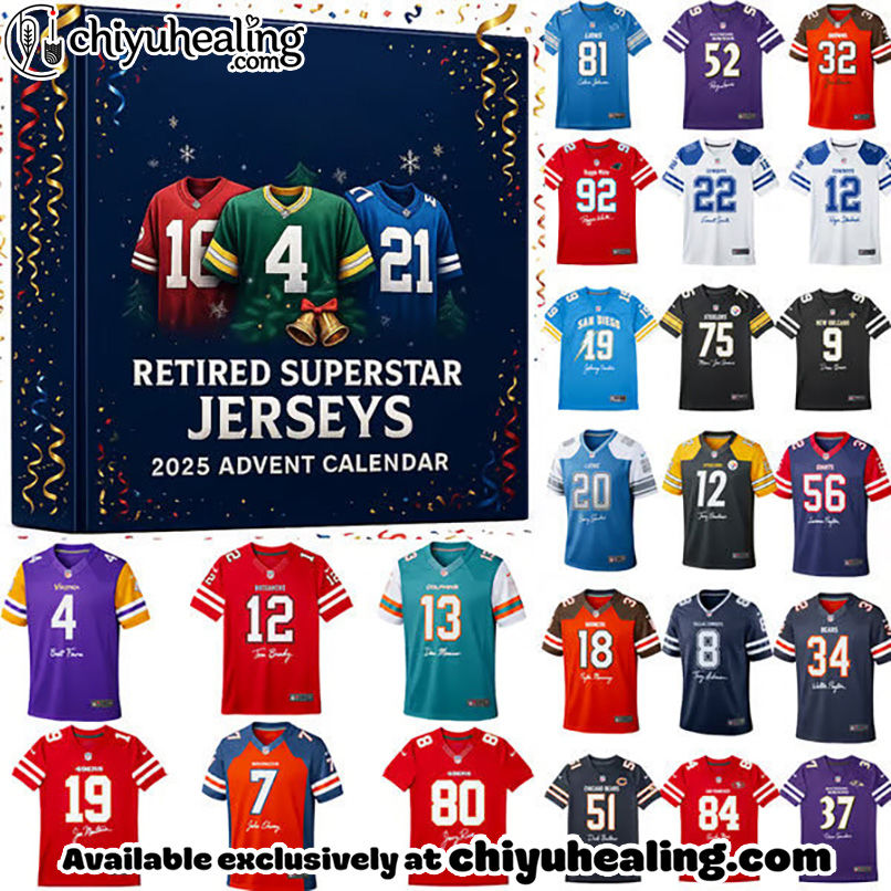 NFL Retired Superstar Jerseys 2025 Advent Calendar, Christmas Countdown Advent Calendar Gift Box with 24 Acrylic Ornaments