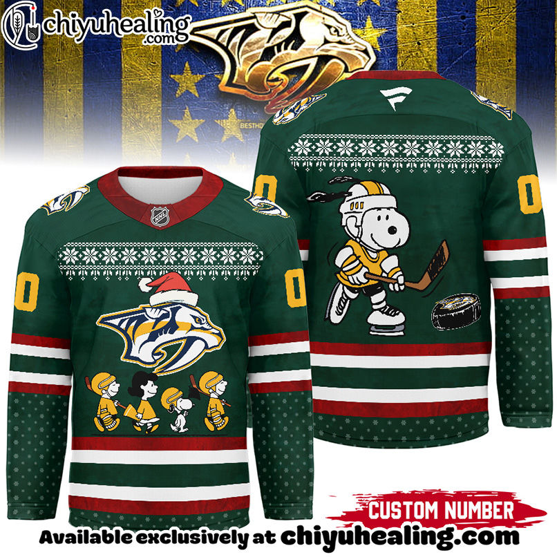 Nashville Predators - Premium NHL Peanuts Snoopy Hockey Jersey