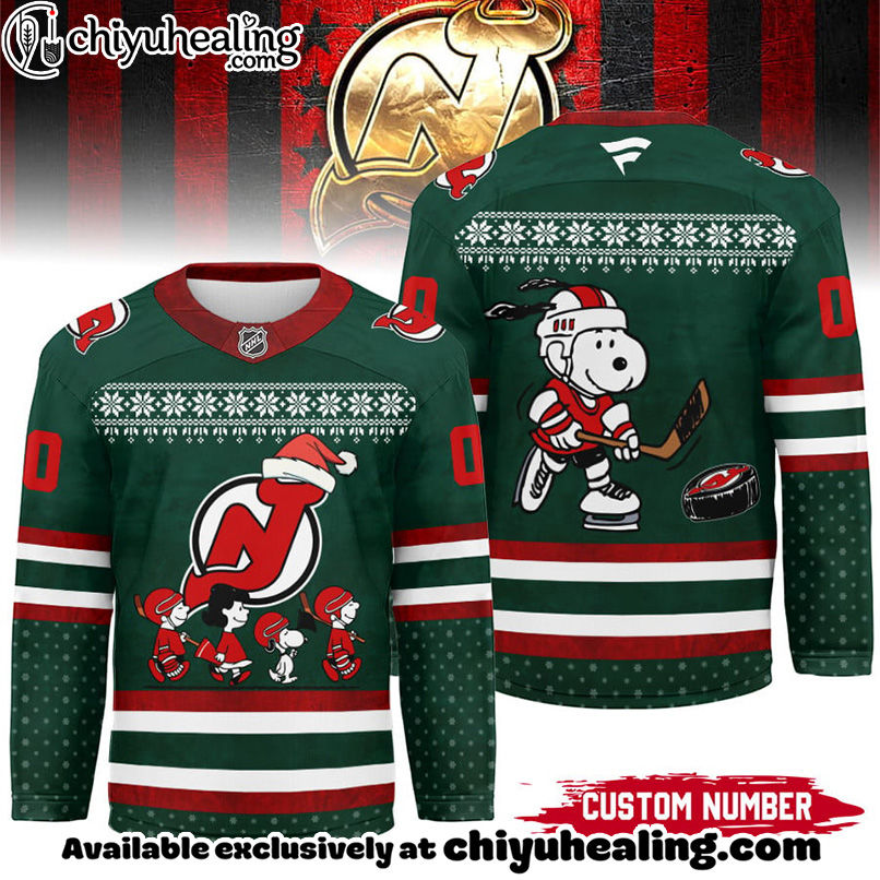 New Jersey Devils - Premium NHL Peanuts Snoopy Hockey Jersey