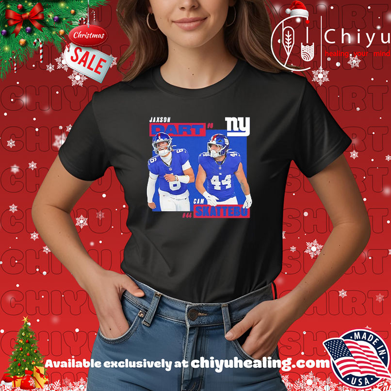 New York Giants Cam Skattebo And Jaxson Dart NFL 2025 Graphic shirt, Hoodie, Sweatshirt, Poster Canvas, Mug, Ornaments