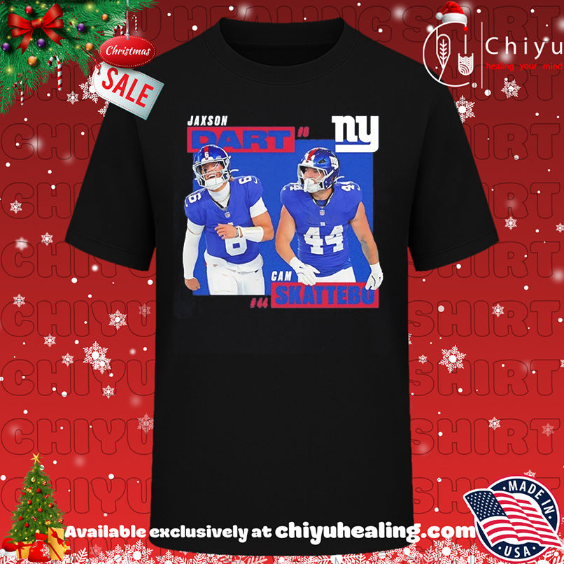 New York Giants Cam Skattebo And Jaxson Dart NFL 2025 Graphic shirt, Hoodie, Sweatshirt, Poster Canvas, Mug, Ornaments
