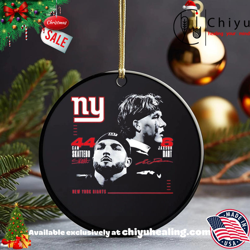 New York Giants Cam Skattebo And Jaxson Dart Signatures shirt, Hoodie, Sweatshirt, Poster Canvas, Mug, Ornaments