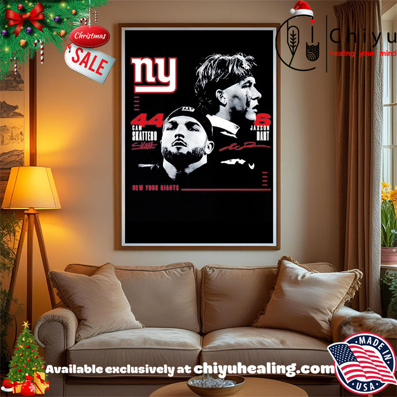 New York Giants Cam Skattebo And Jaxson Dart Signatures shirt, Hoodie, Sweatshirt, Poster Canvas, Mug, Ornaments