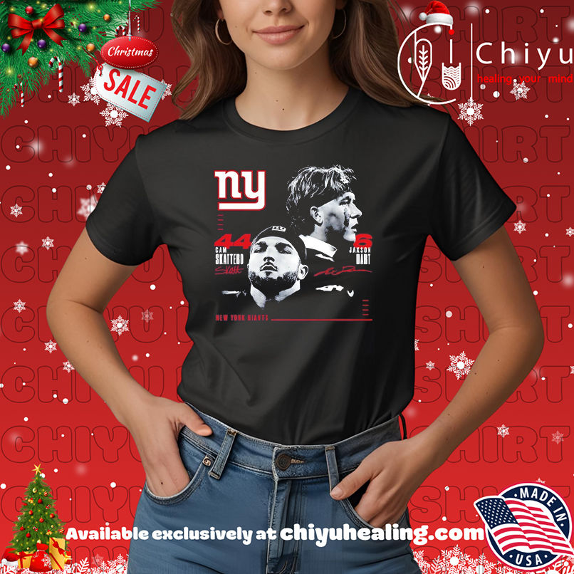 New York Giants Cam Skattebo And Jaxson Dart Signatures shirt, Hoodie, Sweatshirt, Poster Canvas, Mug, Ornaments
