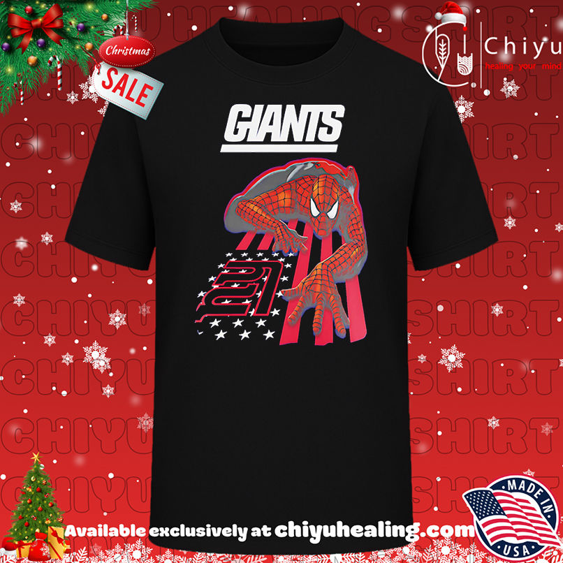 New York Giants & Spiderman America Flag Shirt, Hoodie, Sweatshirt, Poster Canvas, Mug, Ornaments