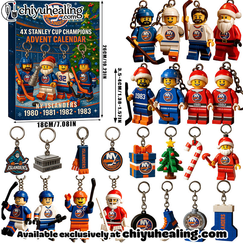 New York Islanders Advent Calendar, Christmas Countdown Advent Calendar Gift Box with 24 Acrylic Ornaments
