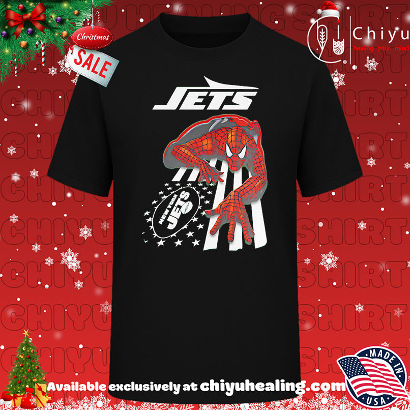 New York Jets & Spiderman America Flag Shirt, Hoodie, Sweatshirt, Poster Canvas, Mug, Ornaments