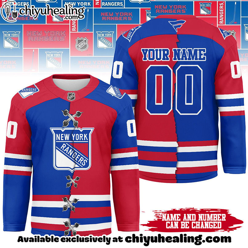 New York Rangers - Premium NHL Personalized Split Color Hockey Jersey