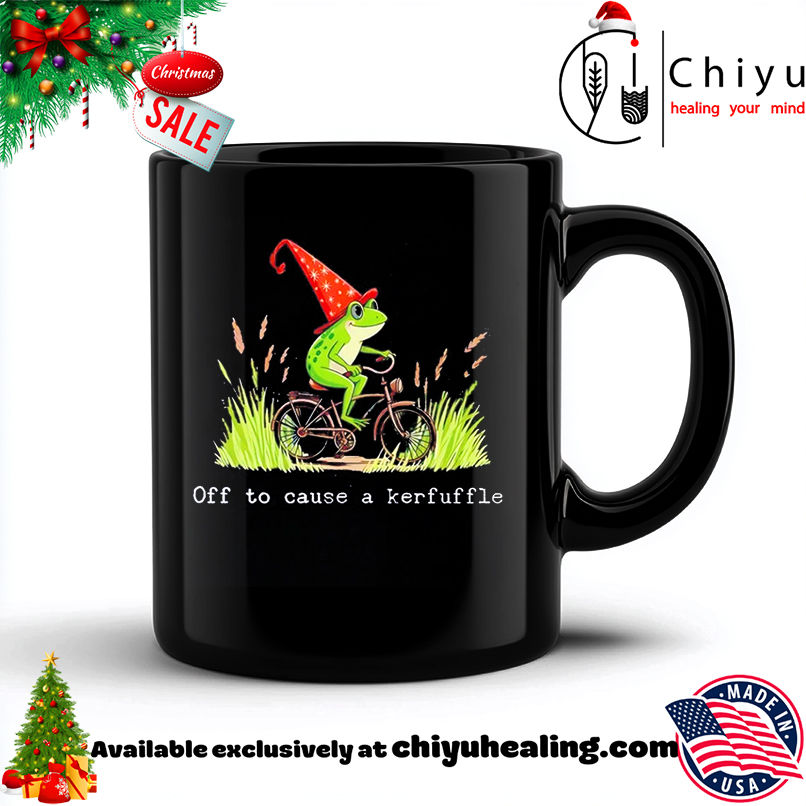Off to Cause a Kerfuffle Frog Witch Vintage shirt, Hoodie, Sweatshirt, Poster Canvas, Mug, Ornaments
