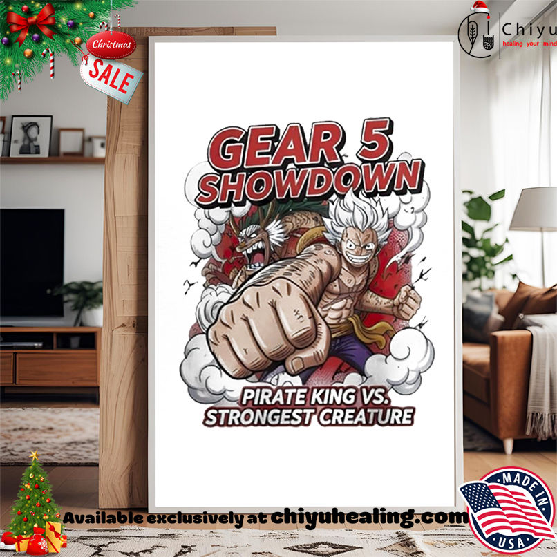 One Piece Gear 5 Showdown Luffy Vs Kaido Pirate King vs Strongest Creature Anime shirt, Hoodie, Sweatshirt, Poster Canvas, Mug, Ornaments