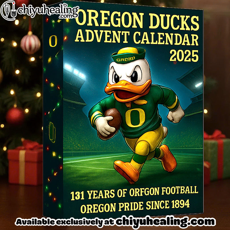 Oregon Ducks Advent Calendar, Christmas Countdown Advent Calendar Gift Box with 24 Acrylic Ornaments