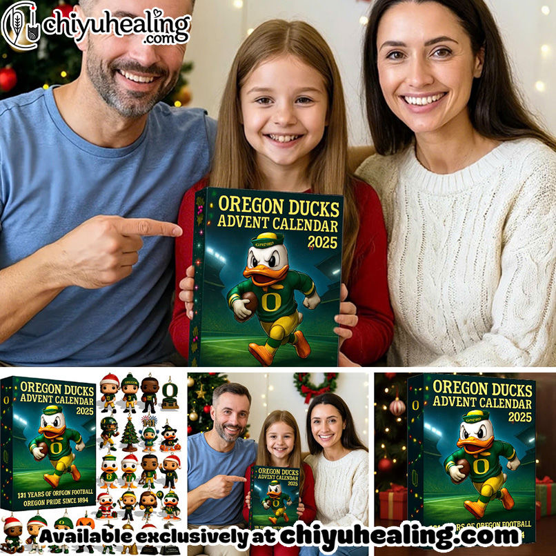 Oregon Ducks Advent Calendar, Christmas Countdown Advent Calendar Gift Box with 24 Acrylic Ornaments