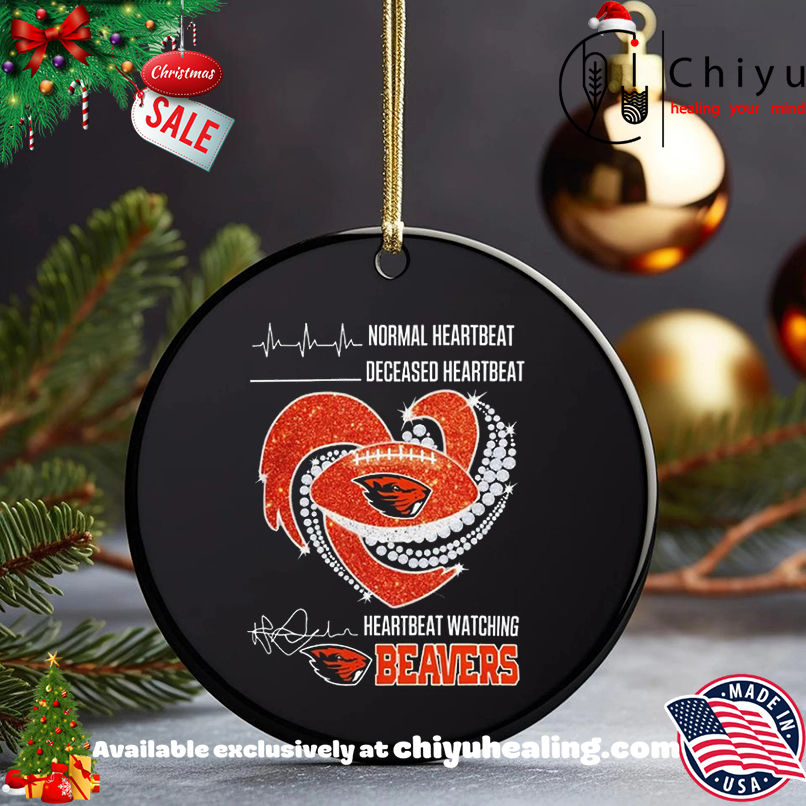 Oregon State Beaver Normal Heartbeat Deceased Heartbeat Diamond Heart shirt, Hoodie, Sweatshirt, Poster Canvas, Mug, Ornaments