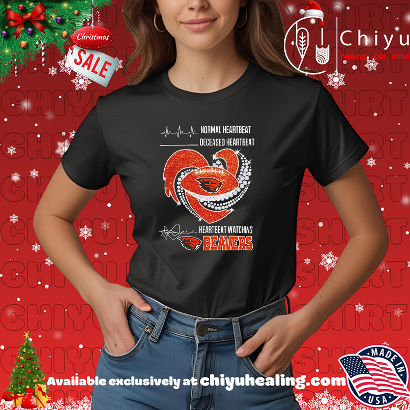 Oregon State Beaver Normal Heartbeat Deceased Heartbeat Diamond Heart shirt, Hoodie, Sweatshirt, Poster Canvas, Mug, Ornaments