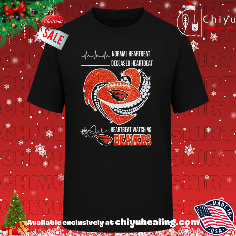 Oregon State Beaver Normal Heartbeat Deceased Heartbeat Diamond Heart shirt, Hoodie, Sweatshirt, Poster Canvas, Mug, Ornaments
