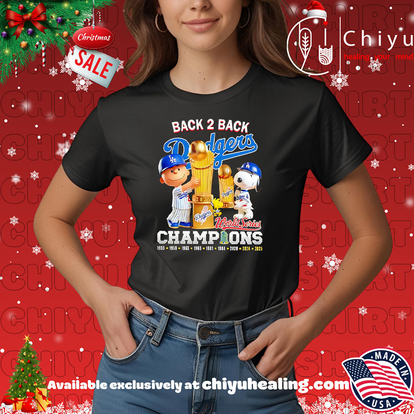 Original Charlie Brown and Snoopy Los Angeles Dodgers Snoopy Back 2 Back Champions shirt, Hoodie, Sweatshirt, Poster Canvas, Mug, Ornaments
