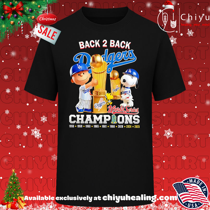 Original Charlie Brown and Snoopy Los Angeles Dodgers Snoopy Back 2 Back Champions shirt, Hoodie, Sweatshirt, Poster Canvas, Mug, Ornaments