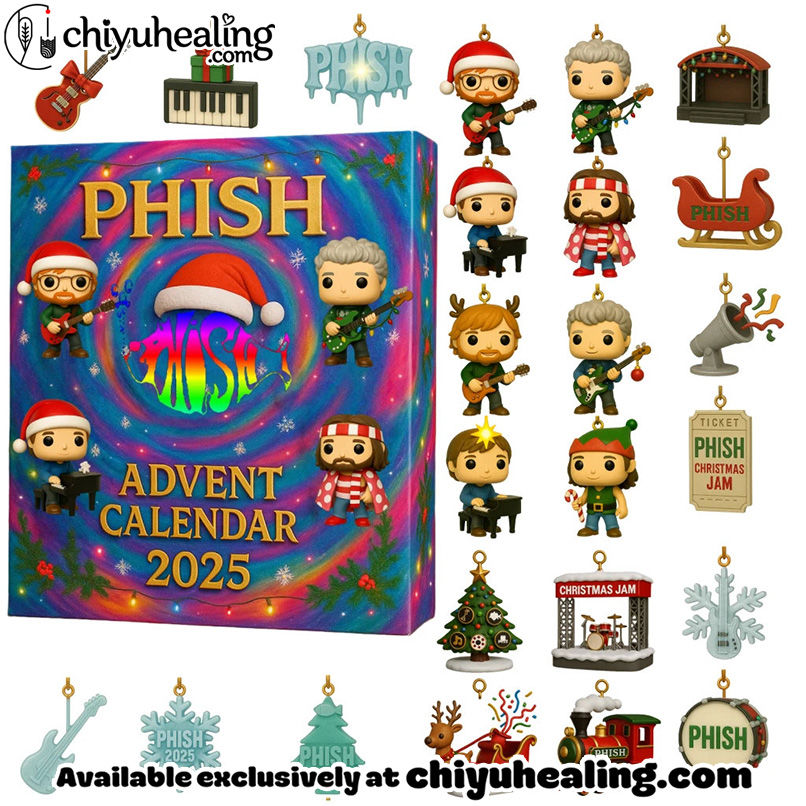 PIH Phish 2025 advent calendar CHRISTMAS GIFT, CHRISTMAS IDEA, Christmas Countdown Advent Calendar Gift Box with 24 Acrylic Ornaments