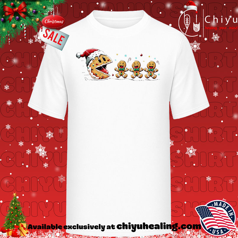 Pacman cookies gingerbread man happy christmas shirt, Hoodie, Sweatshirt, Poster Canvas, Mug, Ornaments
