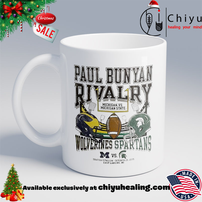 Paul Bunyan Rivalry 2025 Michigan State Spartans vs Michigan Wolverines Helmet Vintage shirt, Hoodie, Sweatshirt, Poster Canvas, Mug, Ornaments