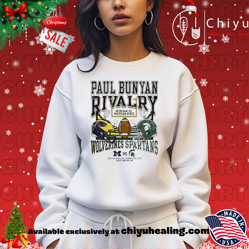 Paul Bunyan Rivalry 2025 Michigan State Spartans vs Michigan Wolverines Helmet Vintage shirt Paul Bunyan Rivalry 2025 Michigan State Spartans vs Michigan Wolverines Helmet Vintage shirt