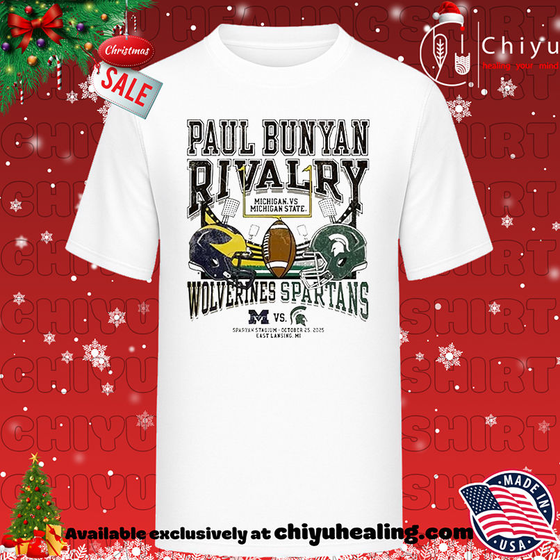 Paul Bunyan Rivalry 2025 Michigan State Spartans vs Michigan Wolverines Helmet Vintage shirt, Hoodie, Sweatshirt, Poster Canvas, Mug, Ornaments