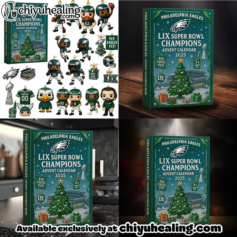 Philadelphia Eagles Advent Calendar 2025 - Super Bowl LIX Champions Edition Christmas Gift, Christmas Idea, Christmas Countdown Advent Calendar Gift Box with 24 Acrylic Ornaments