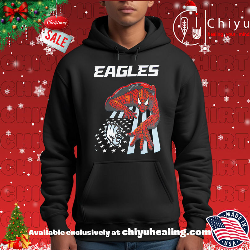 Philadelphia Eagles & Spiderman America Flag Shirt, Hoodie, Sweatshirt, Poster Canvas, Mug, Ornaments 2 Philadelphia Eagles & Spiderman America Flag Shirt, Hoodie, Sweatshirt, Poster Canvas, Mug, Ornaments
