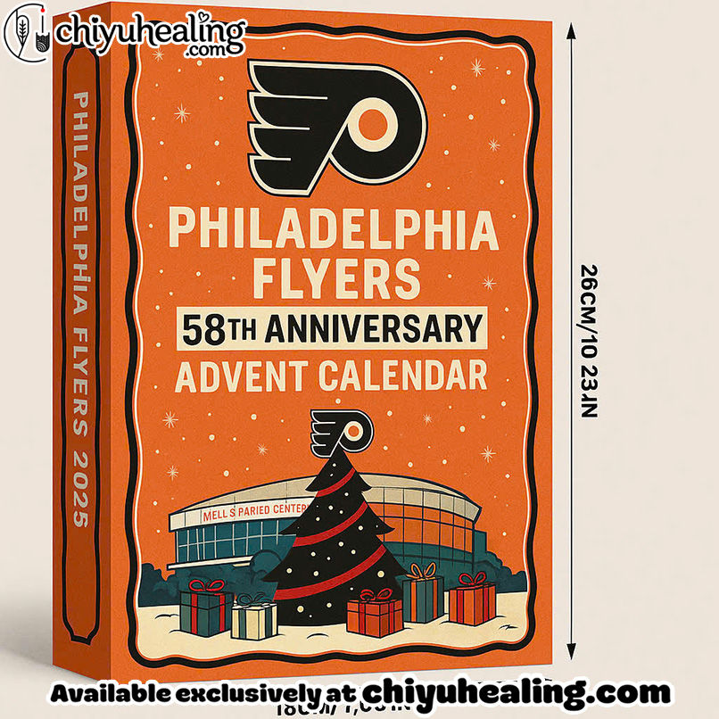 Philadelphia Flyers 58th Anniversary Advent Calendar, Christmas Countdown Advent Calendar Gift Box with 24 Acrylic Ornaments