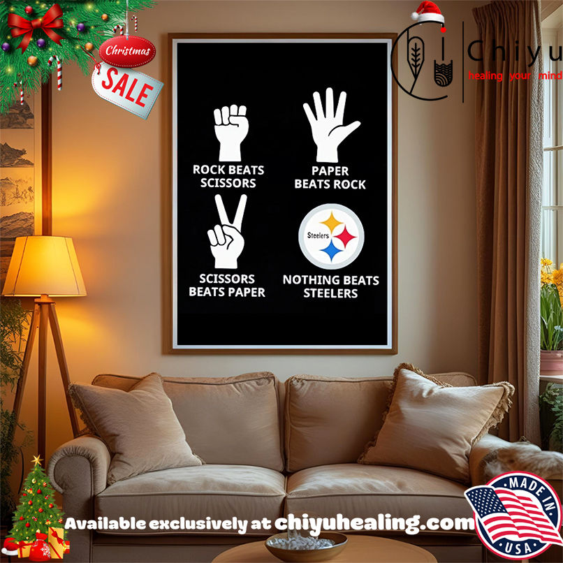 Pittsburgh Steelers rock beats scissors paper beats rock scissors beats paper nothing beats steelers Logo shirt, Hoodie, Sweatshirt, Poster Canvas, Mug, Ornaments
