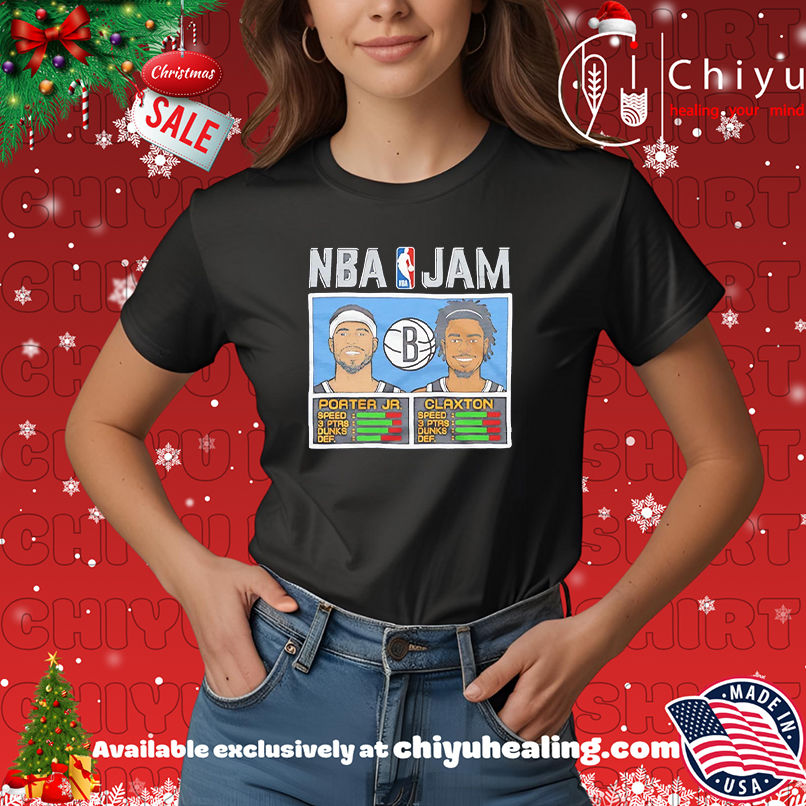 Porter Jr. And Claxton NBA Jam Nets shirt, Hoodie, Sweatshirt, Poster Canvas, Mug, Ornaments