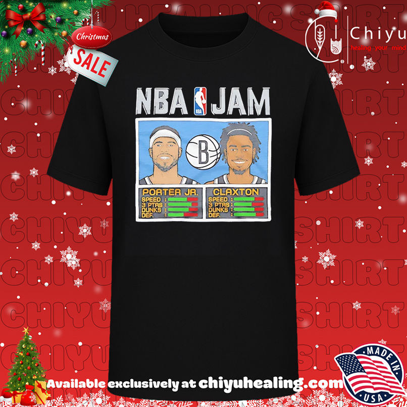 Porter Jr. And Claxton NBA Jam Nets shirt, Hoodie, Sweatshirt, Poster Canvas, Mug, Ornaments