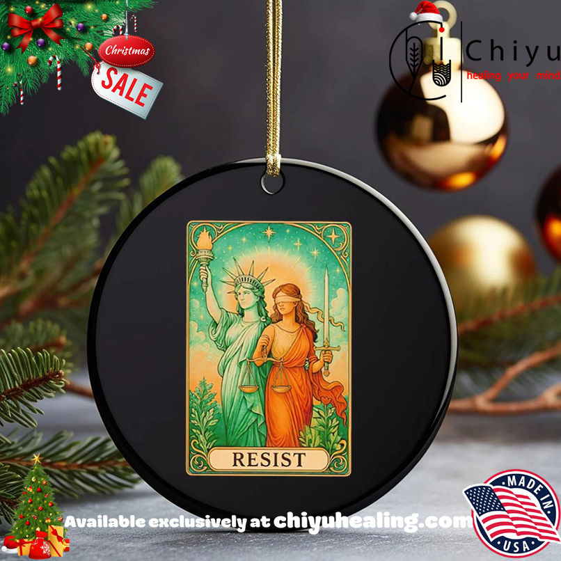 Resist tarot Lady Justice and Statue of Liberty shirt, Hoodie, Sweatshirt, Poster Canvas, Mug, Ornaments