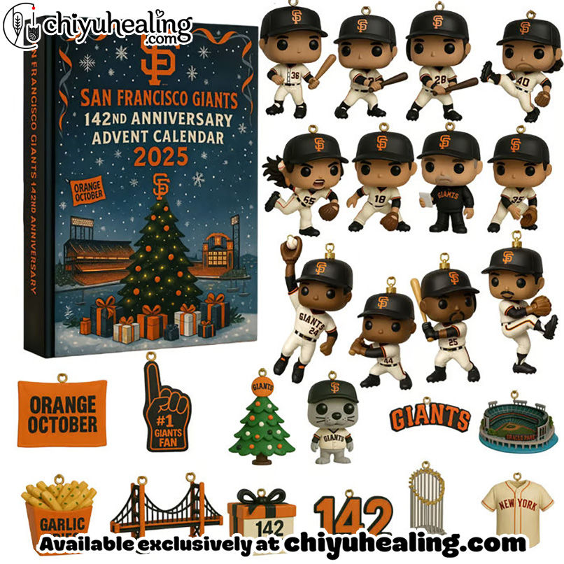 San Francisco Giants Advent Calendar 2025 142TH ANNIVERSARY Christmas Gift, Christmas Idea, Christmas Countdown Advent Calendar Gift Box with 24 Acrylic Ornaments