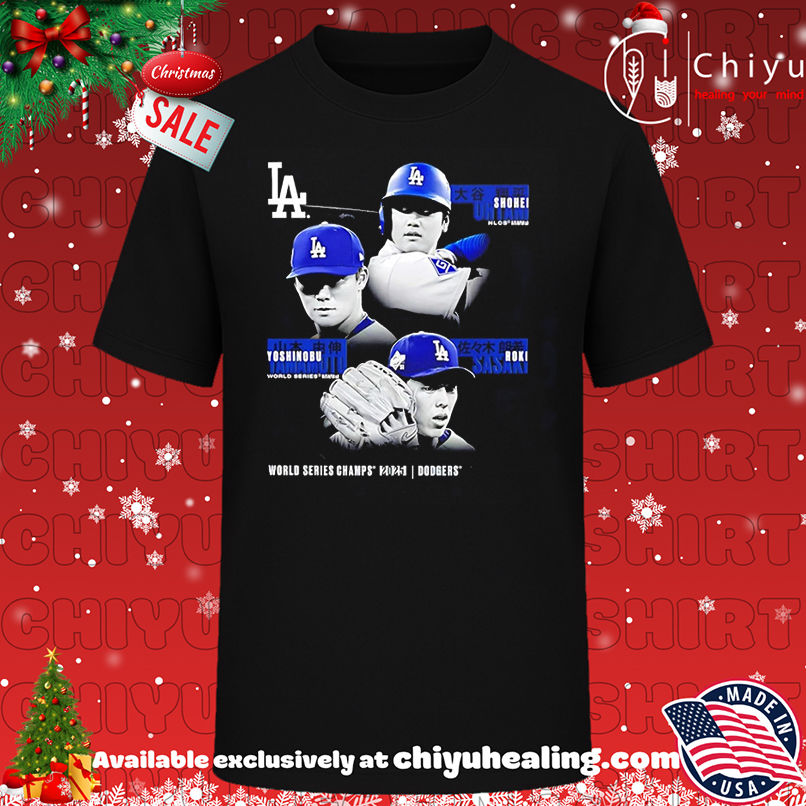 Shohei Ohtani, Yoshinobu Yamamoto & Roki Sasaki LA Dodgers 2025 WS Champions Historic Performances shirt, Hoodie, Sweatshirt, Poster Canvas, Mug, Ornaments